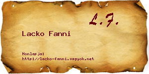 Lacko Fanni névjegykártya